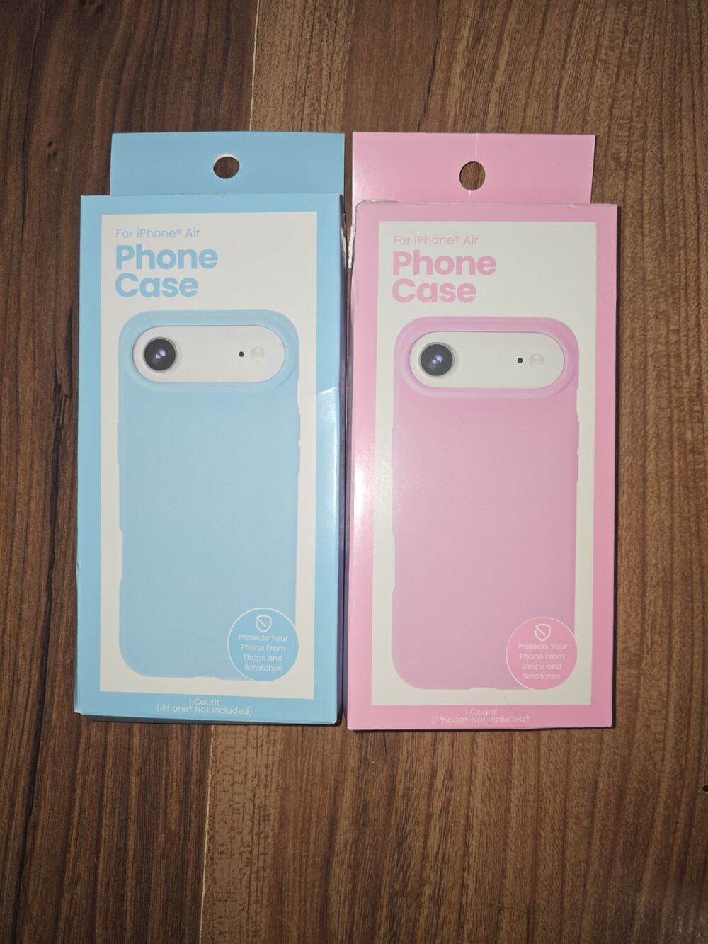 2-Pack Slim TPU Phone Case for iPhone Air Pink Blue Wireless Charging Compatible